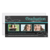 {TBA} Mystic Goth Graduation Announcement (aqua) Picture Card