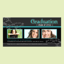 {TBA} Mystic Goth Graduation Announcement (aqua) photo cards