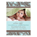 {TBA} Ornate Floral Baby Birth Announcement (blue)