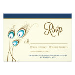 {TBA} Peacock Feathers RSVP Card (navy) Announcements