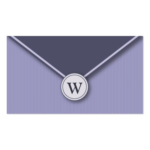 {TBA} Periwinkle Monogram Envelope Business Cards (front side)