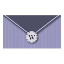 {TBA} Periwinkle Monogram Envelope Business Cards