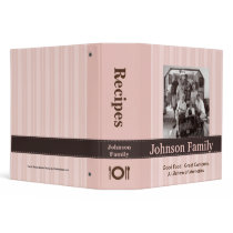 {TBA} Pink Stripe Family Photo Receipe Binder