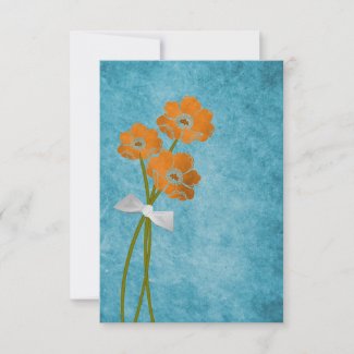 (TBA) Poppy Bouquet RSVP Card