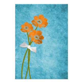 (TBA) Poppy Bouquet RSVP Card Invitations