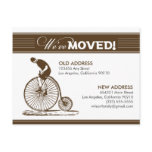 {TBA} POSTCARD: We've Moved! Antique Bicycle