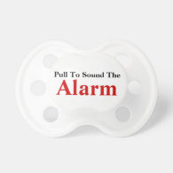 TBA! Pull To Sound Alarm Funny Baby Text Design Baby Pacifiers