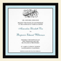 {TBA} Simply Elegant Wedding Invite (black/blue) invitations