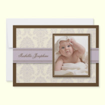{TBA} Sweet Damask Chocolate Birth Announcement invitations