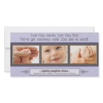 {TBA} Tiny Hands, Tiny Feet Birth Announcement Personalized Photo Card