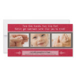 {TBA} Tiny Hands, Tiny Feet Birth Announcement Photo Card Template