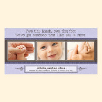 {TBA} Tiny Hands, Tiny Feet Birth Announcement photo cards