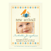 {TBA} Tweet Tweet 5x7" Birth Announcement (orange) invitations