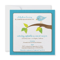{TBA} Tweet Tweet Baby Shower Invitation (aqua)