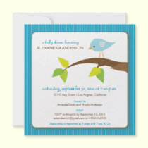 {TBA} Tweet Tweet Baby Shower Invitation (aqua)