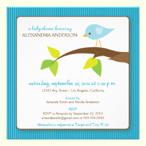 {TBA} Tweet Tweet Baby Shower Invitation (aqua) invitations
