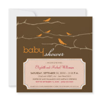 {TBA} Tweet! Tweet! Baby Shower Invite (orange)
