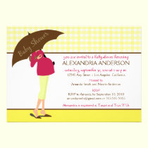 {TBA} Umbrella Mommy Baby Shower Invite (yellow) invitations