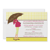 {TBA} Umbrella Mommy Baby Shower Invite (yellow) invitation