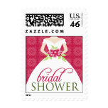 {TBA} Wedding Gown Bridal Shower Stamp (pink)