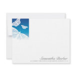 TBA:  White Butterflies Correspondence Cards Personalized Invitation