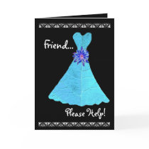 TBA WINNER - Friend Guest Book Attendant BLUE Gown Card