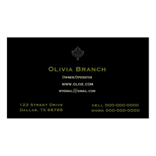 <TBA WINNER>Olive Juice Business Card (back side)