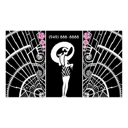 {TBA Winner} Seaside Deco in Black and Pink Business Cards (back side)