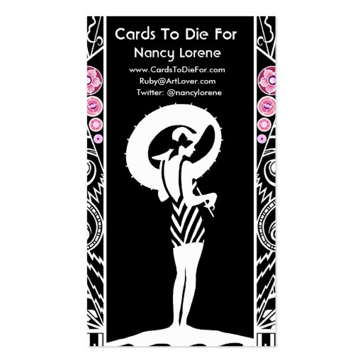 {TBA Winner} Seaside Deco in Black and Pink Business Cards