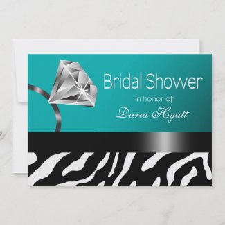 :::TBA::: Zebra Ring Bling Bridal Shower invitation