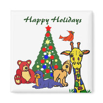 TC- Happy Holidays Cartoon Magnet