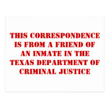 TDCJ friend Postcard
