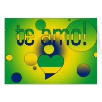 Te Amo! Brazil Flag Colors Pop Art Cards