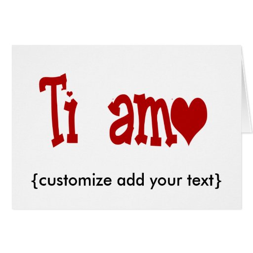 Te amo Custom TEXT I love you Greeting Card Zazzle