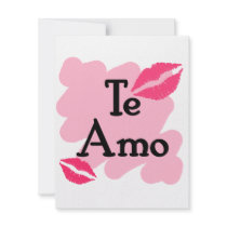 Te Amo - Spanish I love you Custom Invitation