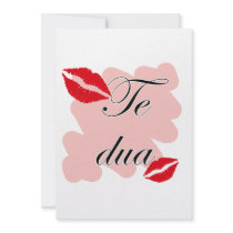 Te dua - Albanian - I Love You Personalized Invite