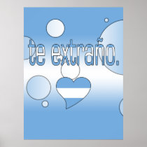 Te Extraño! Argentina Flag Colors Pop Art Poster