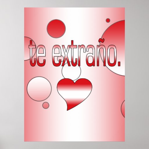 Te Extraño! Peru Flag Colors Pop Art Poster