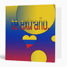 Te Extraño! Venezuela Flag Colors Pop Art Vinyl Binder