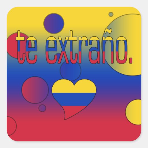 Te Extraño! Venezuela Flag Colors Pop Art Square Sticker ...