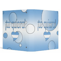 ¡Te Quiero! Argentina Flag Colors Pop Art 3 Ring Binder