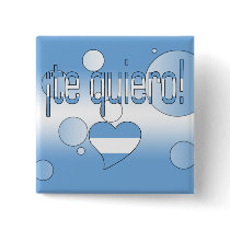 ¡Te Quiero! Argentina Flag Colors Pop Art Pins