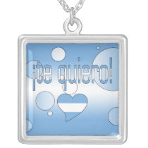 ¡Te Quiero! Argentina Flag Colors Pop Art Necklaces