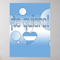 ¡Te Quiero! Argentina Flag Colors Pop Art Print