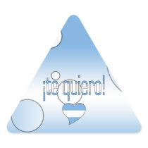 ¡Te Quiero! Argentina Flag Colors Pop Art Triangle Sticker