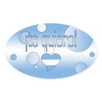 ¡Te Quiero! Argentina Flag Colors Pop Art Oval Stickers