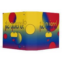 ¡Te Quiero! Colombia Flag Colors Pop Art 3 Ring Binder