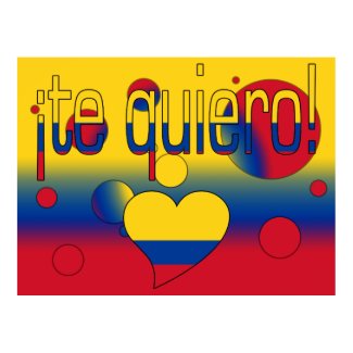 &#161;Te Quiero! Colombia Flag Colors Pop Art Poster