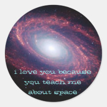 te quiero porque usted me enseña sobre espacio pegatina redonda