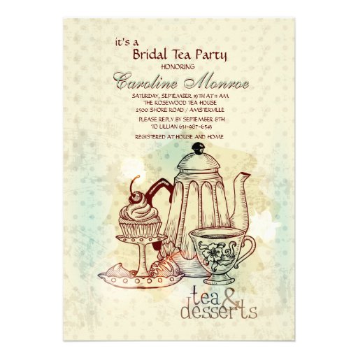 Tea and Desserts Bridal Shower Invitation